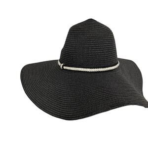 Large Black Boho Straw Woven Sun Hat Oversized Target Beach Vacation